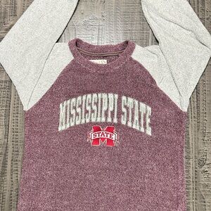 Pressbox Maroon and White Knit Sweater